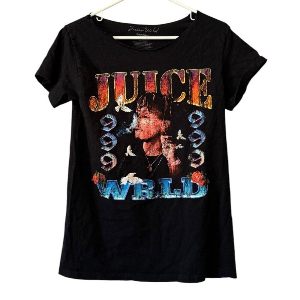 999 Club Juice World T Shirt‎ Women Small Black Tee Short Sleeve Cotton Rap Read